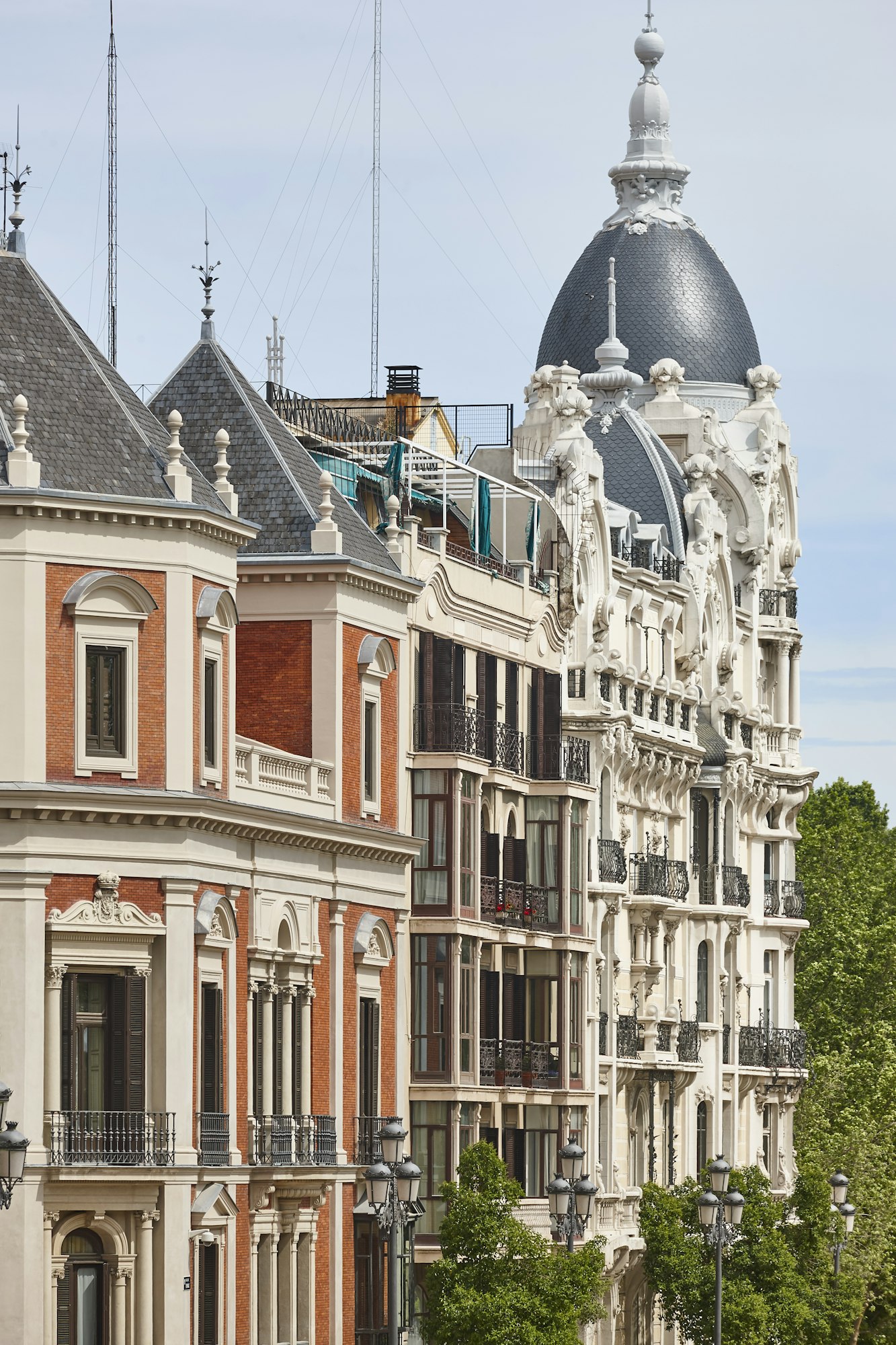 Classic buildings in Madrid city center. Tourist destination in Spain